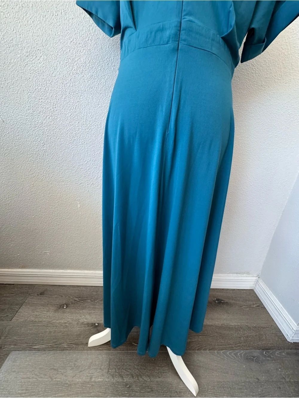Alexia Admor Lana Midi Dress Turquoise Teal Slit Semi-Formal SZ L NEW - Picture 9 of 15